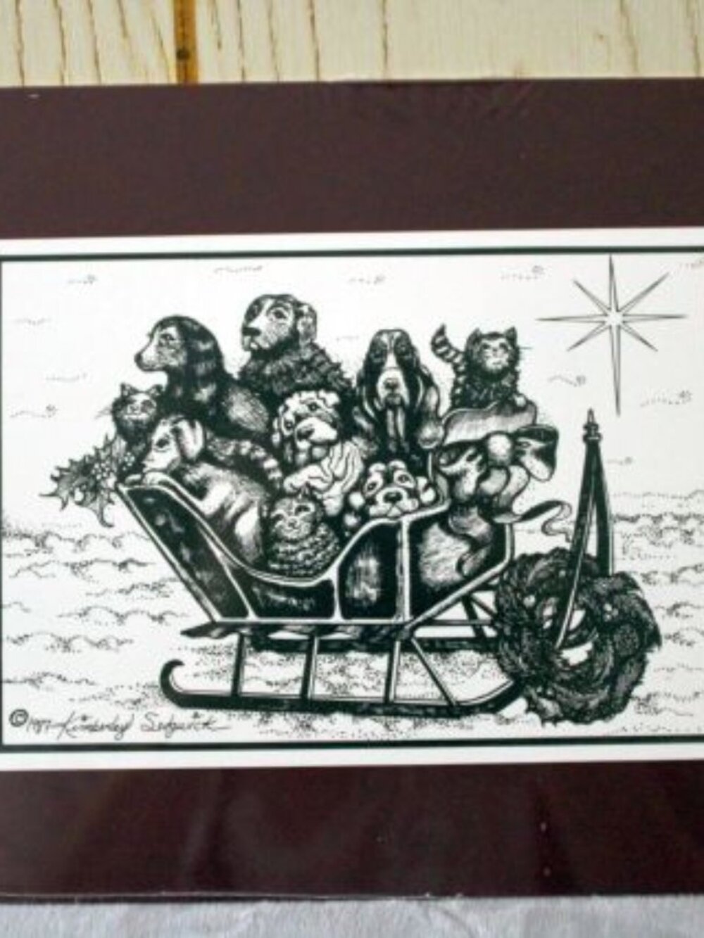 Murdock Cards 8x10 Maroon Matted Print "The Sleigh" 1987 Print - New
